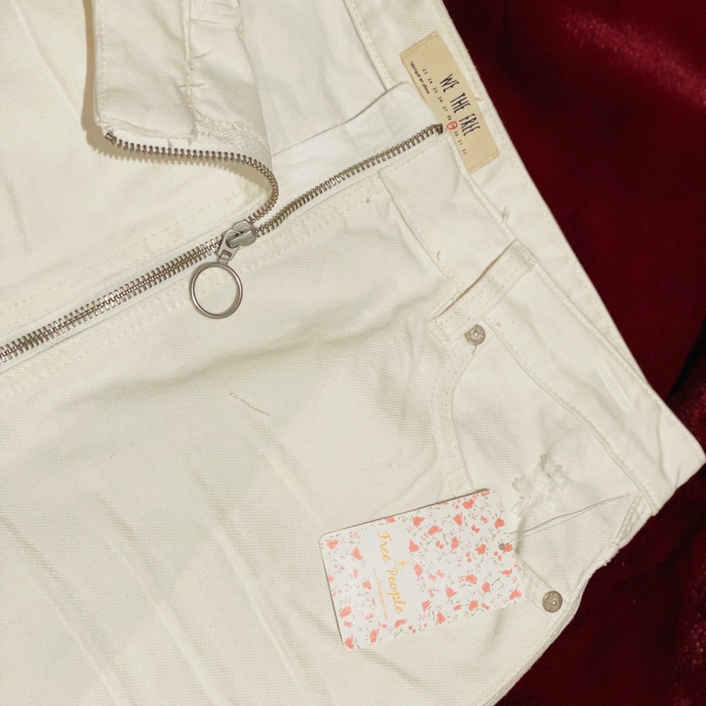 Free People white denim mini skirt - Picture 7 of 12
